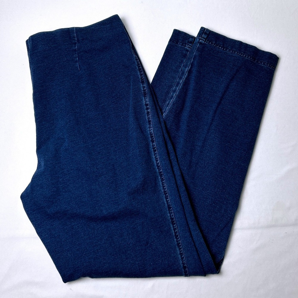 Pure Jill Womens Indigo Slim Leg Stretch Pull On Knit Pants Size M Blue Casual